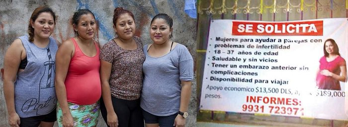 Las hermanas Milagros, Martha, María y Paulina que rentaron sus vientres por $14 mil dólares a parejas homosexuales de Europa.